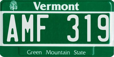 VT license plate AMF319