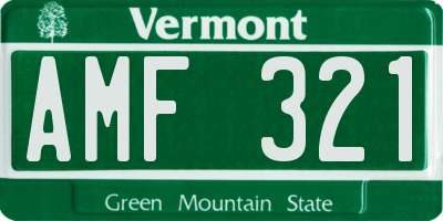 VT license plate AMF321