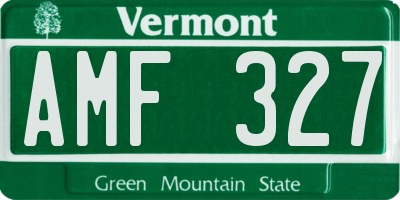 VT license plate AMF327