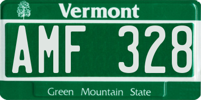 VT license plate AMF328