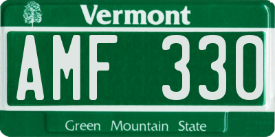 VT license plate AMF330
