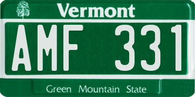 VT license plate AMF331