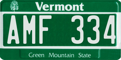 VT license plate AMF334