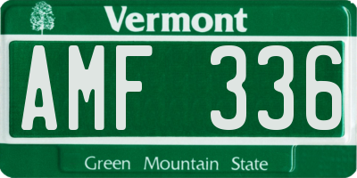 VT license plate AMF336