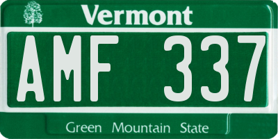 VT license plate AMF337