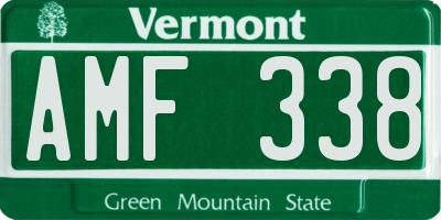 VT license plate AMF338