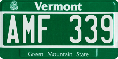 VT license plate AMF339