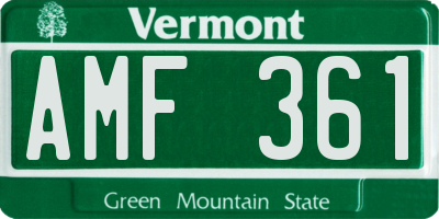 VT license plate AMF361
