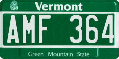 VT license plate AMF364