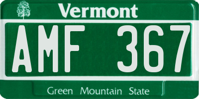 VT license plate AMF367