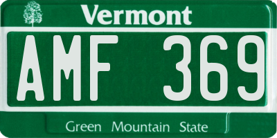 VT license plate AMF369