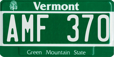 VT license plate AMF370
