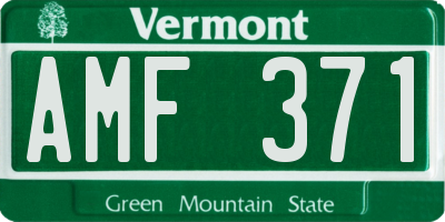 VT license plate AMF371