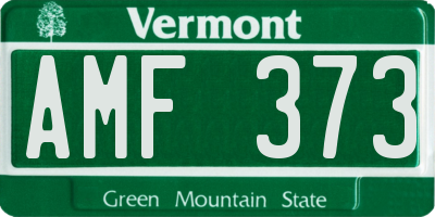 VT license plate AMF373