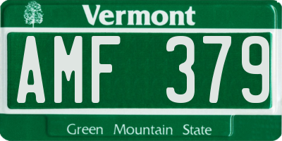 VT license plate AMF379