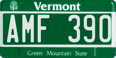 VT license plate AMF390
