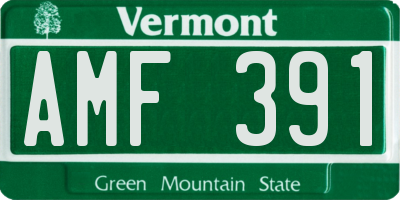 VT license plate AMF391