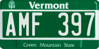 VT license plate AMF397