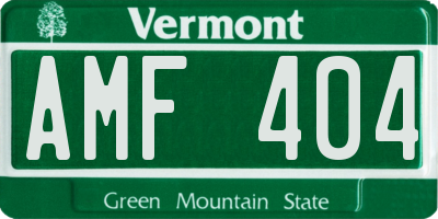 VT license plate AMF404