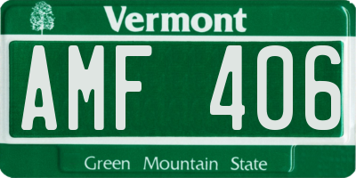 VT license plate AMF406