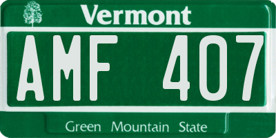 VT license plate AMF407
