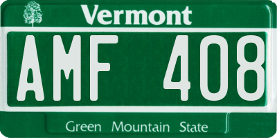 VT license plate AMF408
