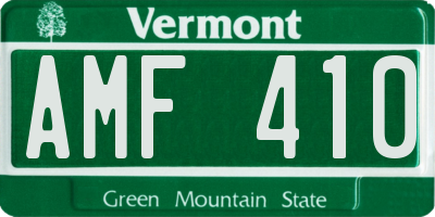 VT license plate AMF410