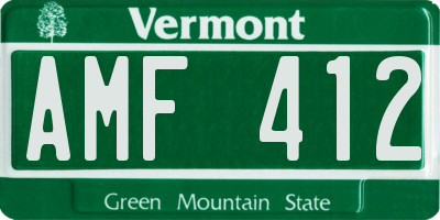 VT license plate AMF412