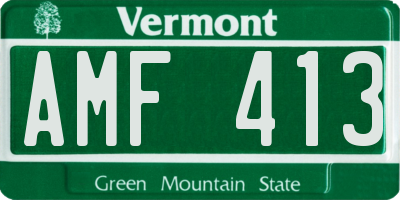 VT license plate AMF413