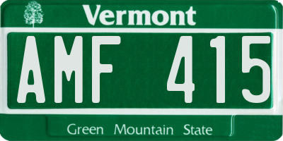 VT license plate AMF415
