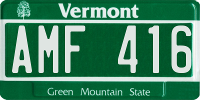 VT license plate AMF416