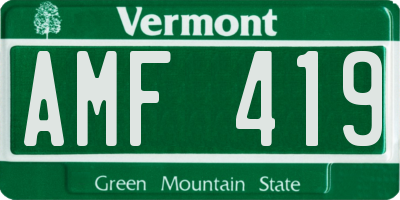 VT license plate AMF419