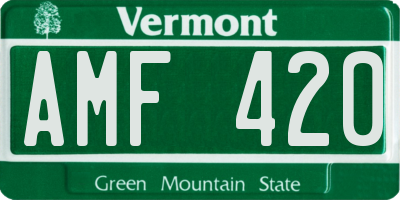 VT license plate AMF420