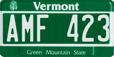 VT license plate AMF423