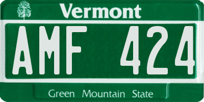 VT license plate AMF424