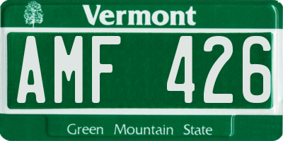 VT license plate AMF426