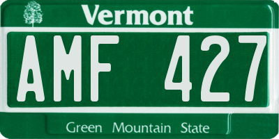 VT license plate AMF427