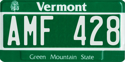 VT license plate AMF428