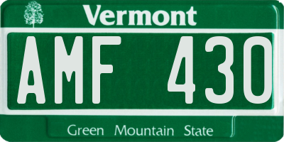 VT license plate AMF430