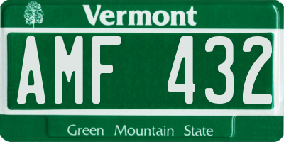 VT license plate AMF432