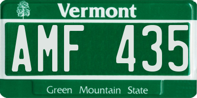 VT license plate AMF435