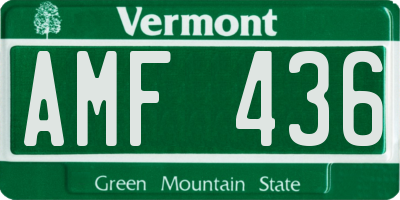 VT license plate AMF436