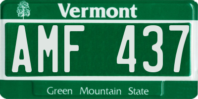 VT license plate AMF437
