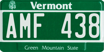 VT license plate AMF438