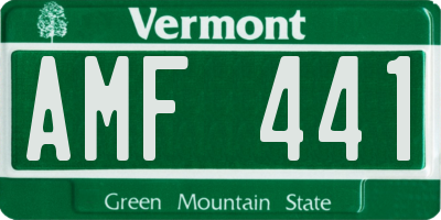VT license plate AMF441