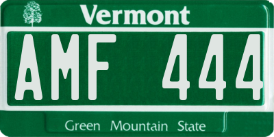VT license plate AMF444