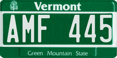VT license plate AMF445