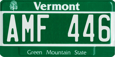 VT license plate AMF446