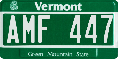 VT license plate AMF447
