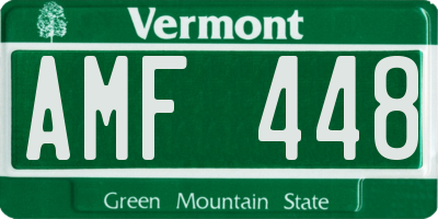 VT license plate AMF448